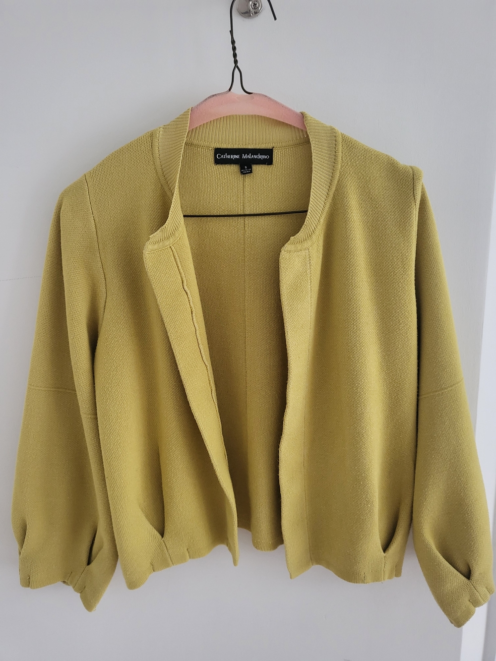 Catherine Malandrino Olive Green Open Cardigan Sweater